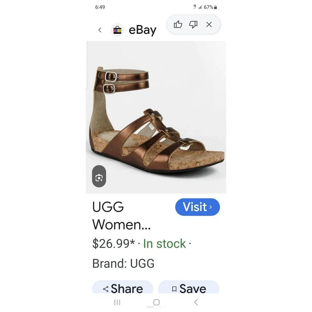 Ugg Sechura Gladiator Sandals Sz 9 Summer Beachy Vacation Resort Cruise